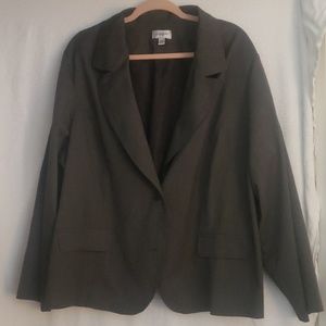 Black and gray striped blazer